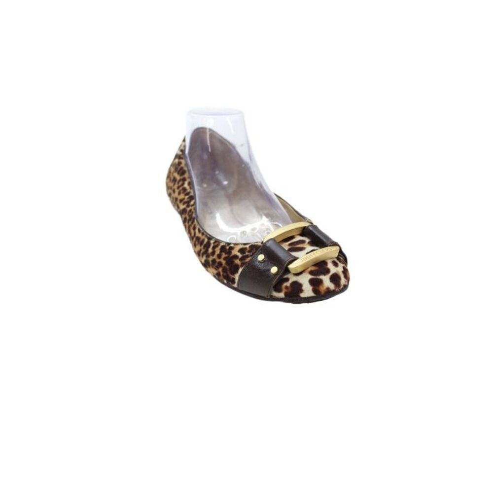 Jimmy Choo Womens Ponyhair Leopard Print Ballet Flats Brown Size 10.5